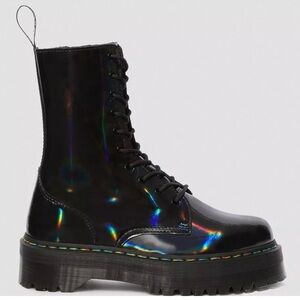 Dr. Martens Jadon Black Holographic Platform Lace-Up Boot